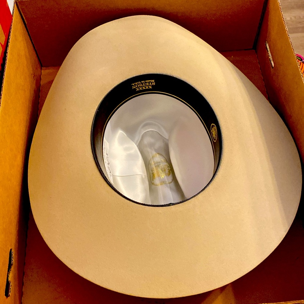 Vintage Stetson D4 Ranch Tan 4” Brim Cowboy Hat Size 7 1/4 MADE in USA PRICE… - Picture 15 of 16